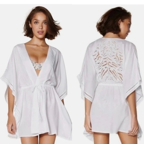 Women Large Swimsuit Coverup White - Picture 1 of 9